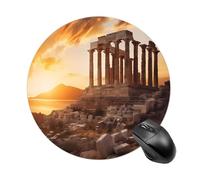 Parthenon Temple on A Sunset Round Mouse Pad for Office Home