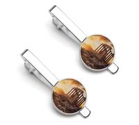 Parthenon Temple on A Sunset Tie Clips for Men Classic Necktie Tie Bar 2 Pack Clasp Clips Gifts for Anniversary Business