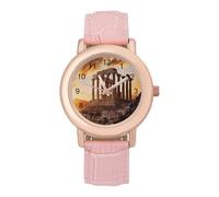 Parthenon Temple on A Sunset Women's Custom Watch Fashion Soft Strap Wristwatches Gifts for Birthdays Valentine's Day