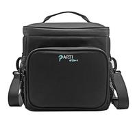 Parti Fish Cool Bag Lunch Bag Insulated for Men Women, 12L Medium 5-Layers Frozen-Hot-Keeping Soft Cooler Box Bag Water-Leak-Proof Anti-Slip-Fall Travel Golf Work Wine Pack Meal Prep Bag, Black