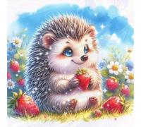 Partial Embroidery Beads Printed 11CT Hedgehog Cross Stitch Kit