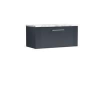 1 Drawer Wall Hung Vanity Marble Laminate Worktop 800mm Balterley Black One Size