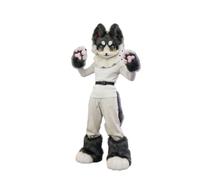 Partial Wolf Fursuit Set, Furry Head mask Paws Tail Feet costume outfit, Cosplay Costume for Halloween Comic Con Themed Party (Partial Fursuit A, Height 4'7"-5'5")