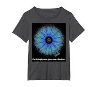 Particle Physics Gives Me A Hadron Funny Science T-Shirt, Women's Plus, Dark Heather Grey, 1X