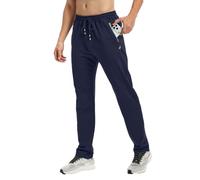 PARTICLE PLANET Tracksuit Bottoms Men Joggers with Zip Pockets Cotton | Mens Jogging Bottoms Open Hem, Slim Fit Stretch Sweatpants with Elasticated Waist, Zip Pockets, Mens Trousers for Casual Gym