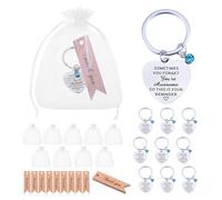 Partideal 10 Sets Inspirational Gifts Keyring for Women Appreciation Gifts Sometimes You Forget You're Awesome Keyring with 10 Pcs Organza Bags and Thank You Cards for Colleague Teacher Friend Doctor
