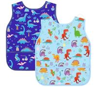 Partideal 2 Pcs Art Smocks for Kids Waterproof Artist Painting Aprons Deep Blue Sky Blue