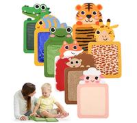 Partideal 8 Pcs Sensory Mat Toy Kit, Animal Sensory Floor Tiles Early Learning Developmental Presents for Newborns