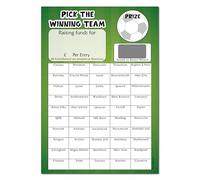 PartiKraft - 2 x A4 Fundraising Football - Pick The Winning Team - Scratch Age 3+ To Reveal Game Card - 50 Boxes