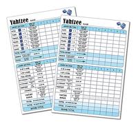 PartiKraft - 2 x Yahtzy Score Pads - 50 Tear Off Game Sheets per Pad - A5 Size - 6 Games on Each Sheet (2 x Notepads)