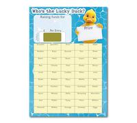 PartiKraft - Pack of 2 x A4 Fundraising - Who's the Lucky Duck? - Scratch To Reveal Game Card - 50 Boxes Scratch Card Game