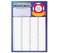 PartiKraft (Pack of 4) A4 Fundraising Bonus Ball - Pick The Winning Number - Scratch To Reveal Game Card - 100 Boxes