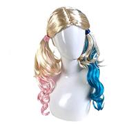 Partilandia Harley Quinn Women's Wig Blue and Red for Halloween or Carnival