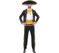 Partilandia Men's Black and Gold Mariachi Charro Costume