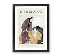Parting Lovers By Kitagawa Utamaro Exhibition Museum Asian Japanese Framed Print | A3 Black Framed Wall Art | Ready to Hang | Asian Nature Picture | Living Room Bedroom Lounge Office