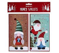Partisan Christmas Xmas Money Cash Gift Wallets & Envelopes, Cute Gonks Designs - Pack of 4