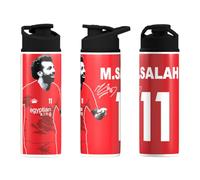 Partisan Liverpool Bottle Salah 600ml Capacity Big Mouth -White w/Blk Lid
