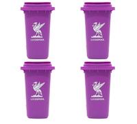 Partisan Liverpool Miniature Wheelie Bin - Desk Tidy/Organiser (Set of 4 - Purple)