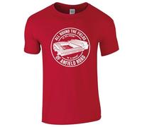 Partisan Liverpool T-Shirt Fields of Anfield Road - Adult (UK, Alpha, L, Regular, Regular, Red)