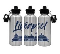 Partisan Liverpool Water Bottle Skyline 1207 2-Lid Aluminium 750ml Silver