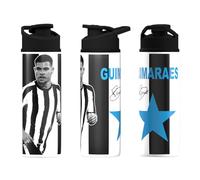 Partisan Newcastle Bottle Guimaraes 600ml Capacity Big Mouth -White w/Blk Lid