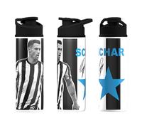 Partisan Newcastle Bottle Schar 600ml Capacity Big Mouth -White w/Blk Lid