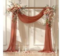 PARTISKY Wedding Arch Draping Fabric, 1 Panel 28" x 19Ft Terracotta Wedding Arch Drapes Sheer Backdrop Curtain for Wedding Ceremony Party Ceiling Decor