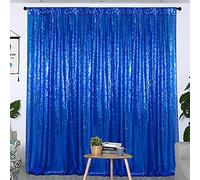 Partisout Sequin Curtain Backdrop 8ftx8ft Sequin Backdrop Sequence Backdrop Party Glitter Backdrop Sparkle Backdrop Wedding Photo Backdrop and Shimmer Backdrop (8ftx8ft, Royal Blue)