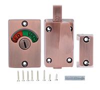 Partition Door Lock with Handle Public Toilet Restroom Bolt Lock Indicator Accessory Zinc Alloy Durable Vacant Engaged Door Lock for Public Bathrooms Restrooms