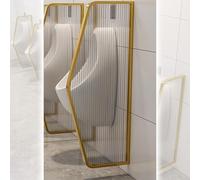 partition Public Health partition， Wall-Mounted Urinal Privacy Screen Stainless Steel Tempered Glass Multicolor Multiple Sizes(Gold,3PCS)