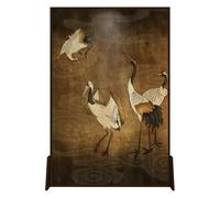 Partition Room Dividers Floor-standing Screen Partition Living Room Entrance Shield Office Study Decoration Solid Wood Movable Fire Place Screen(120 * 180cm)