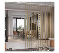 Partition Room Dividers Support Column 16 Pieces, Height Adjustable Vertical Metal Separator Post Privacy Guard Grille - 6ft 7ft 8ft 9ft 10ft 12ft Tall, for Dining R(Gold 16 Pieces-H 155cm(5.08ft)