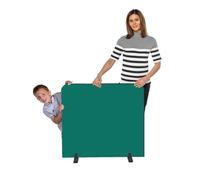 Partition Screen Room Divider Meadow Woven Cloth Black Trim 900x1000mm | featuring rounded upper corners & edges accessible from both sides, & set of stabilising feet. Ideal for classroom