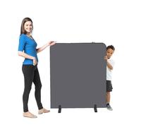 Partition Screen Room Divider Merrick Woven Cloth Black Trim 1200x1000mm
