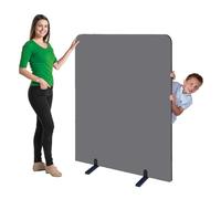 Partition Screen Room Divider Merrick Woven Cloth Black Trim 1450x1200mm | featuring rounded upper corners & edges accessible from both sides, & set of stabilising feet. Ideal for classroom