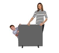 Partition Screen Room Divider Merrick Woven Cloth Black Trim 900x1000mm