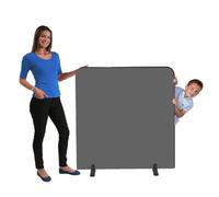 Partition Screen Room Divider Merrick Woven Cloth Black Trim1200x1200mm