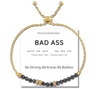 PARTNER Bad **s Bracelets for Women Bad **s Morse Code Bracelet for Women Friendship Bestie Bad **s Secret Message for Friend Bad **s Gift of Encouragement Best Friend Gift Natural Obsidian Bracelet