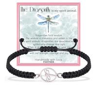 PARTNER Dragonfly Braided Bracelet for Women - Dragonfly Charm Bracelets for Animal Lovers, One size, Nylon, na unknow