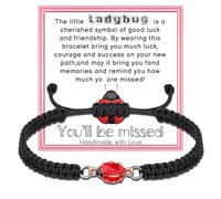 PARTNER Elephant Ladybug Bracelets for Coworkers Women Elephant Ladybug Coworker Bracelets Gifts for Women Lucky Retirement Braided Bracelet for Colleague, One size, Nylon, na unknow