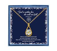 PARTNER Good Luck Mustard Seed Necklace for Women Christian Gifts for Women Dried Flower Resin Necklace Faith Fall Autumn Christmas Faith Jewelry, adjustable, Stainless Steel, resin