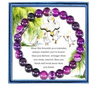 PARTNER Goose Gifts for Women Goose Amethyst Bracelet for Her Goose Natural Stone Jewelry for Goose Lovers, One size, Stone, Amethyst
