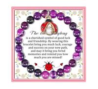 PARTNER Ladybug Coworker Farewell Bracelet for Women & Men - Going Away & Retirement Gifts with Gift Box, Message Card, Adjustable, Stone, na unknow