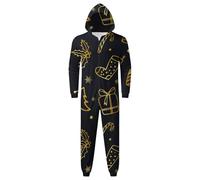 Partner Look Mother Daughter Jumper Christmas, a Family, Parent-Child Clothing, Fashionable Printed, Loose and Comfortable Pyjamas with Hood and Partner Look Couple Jogging Bottoms Christmas, gold, S