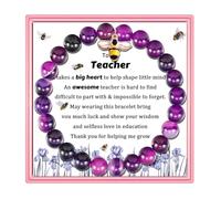 PARTNER Meaningful End of Year Teachers Gifts Thank You Teacher Gift for Appreciation Teachers' Day Ideas Handmade Beaded Bracelets for Retired Women Educators, Adjustable, Stone, na unknow