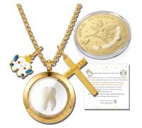 PARTNER Meaningful Tooth Fairy Gifts for Women First Lost Tooth Keepsake for Celebration & Reward with Message Card Milestone Jewelry Gift from Toothfairy, One Sizes Fits All, Stone, no gemstone