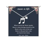 PARTNER Music Gifts for Women Music Necklaces for Friends Music Lovers Stainless Steel Necklaces for Music T eachers Singers Musicians, Stainless Steel, No Gemstone