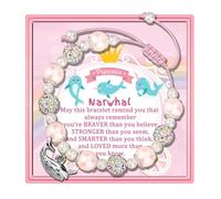 PARTNER Narwhal Inspirational Birthday Gifts Unique Narwhal Gifts Natural Stone Beaded Bracelets for Women Narwhal Jewelry with Meaningful Message Card For Narwhal Lovers, One size, Stone, no gemstone