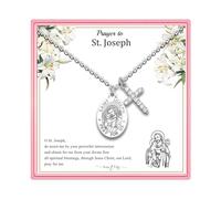 PARTNER Protectional Cross Necklace for Women MenSt Michael/Archangel Raphael/St Christopher/St Jude/St Joseph/St Anthony Medal Necklace Gifts for Women Men
