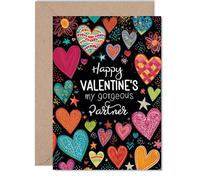 Partner Valentine's Day Card - I love you always and forever - Happy Valentines Card for Partner from Boyfriend Girlfriend, 5x7 Inch Valentine Greeting Cards